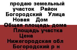 продаю земельный участок › Район ­ Богородский › Улица ­ Новая › Дом ­ 15 › Общая площадь дома ­ 35 › Площадь участка ­ 22 › Цена ­ 1 950 000 - Нижегородская обл., Богородский р-н, Хвощевка с. Недвижимость » Дома, коттеджи, дачи продажа   . Нижегородская обл.